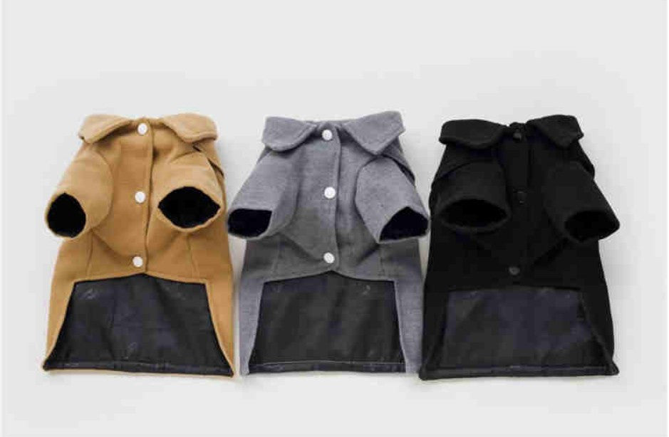 Trench Coat Winter Pet Woolen Jacket