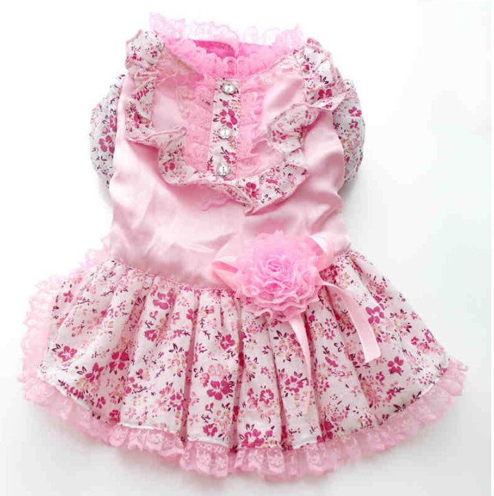 Princess Flowers Design Cat Dress