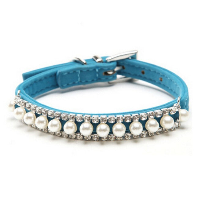Pearl Crystal Necklace Cat Collar